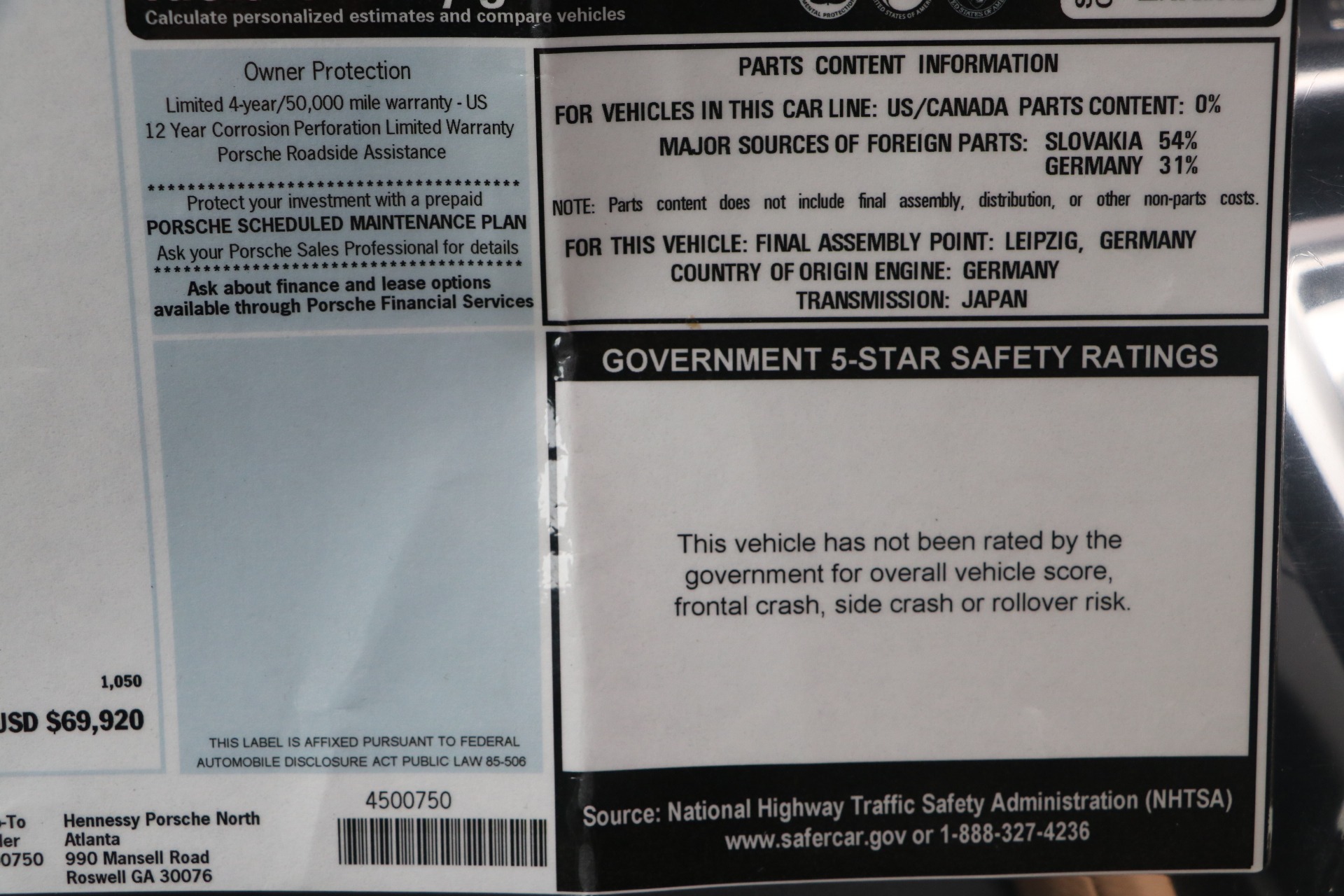 Used 2018 Porsche Cayenne PREMIUM AWD W/NAV For Sale (Sold) | Auto